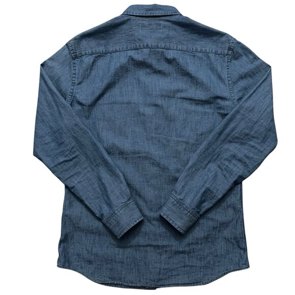 Banana Republic Shirt Mens Size M Long Sleeve Chambray Slim Fit Pocket Blue - Picture 2 of 5